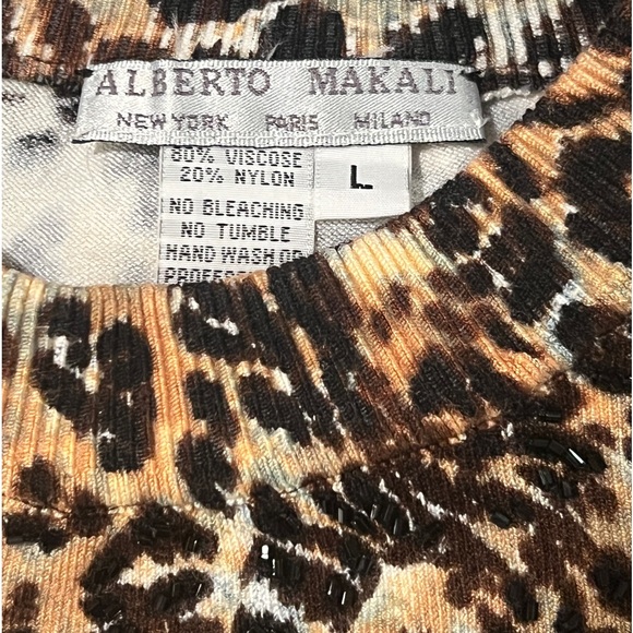 Alberto Makali Beaded Animal Print Sweater - Picture 6 of 6